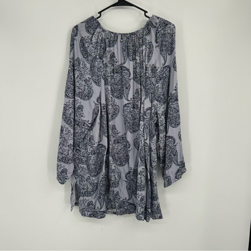 J. Jill purejill‎ & Purple Blouse Paisley Print V-Neck Size 2X Flowy Soft - Picture 4 of 8